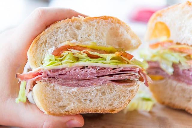Order Salami, Ham and Cheese Sandwich food online from Super Submarine store, Hammond on bringmethat.com
