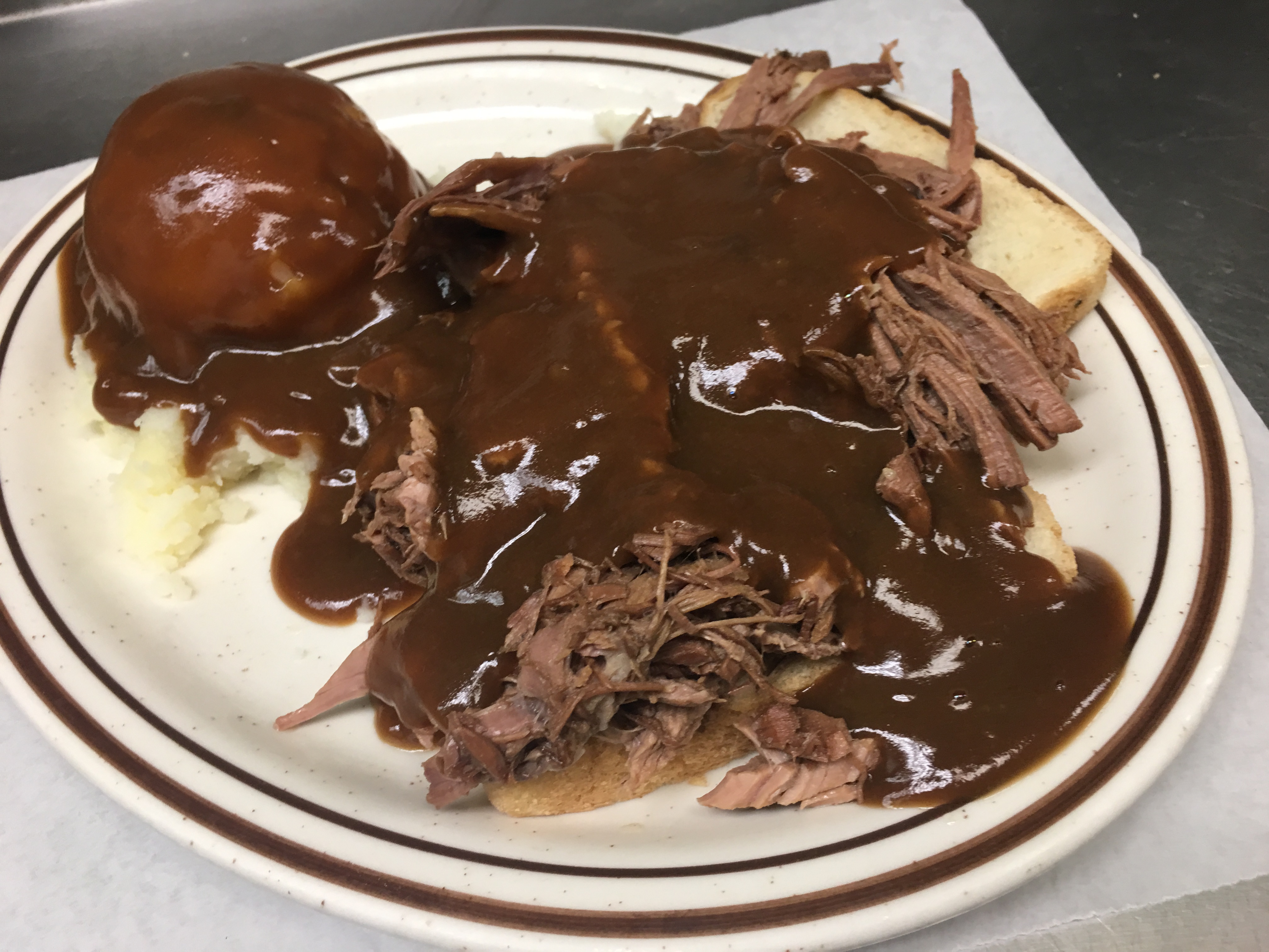 Order Open-Faced Roasted Beef food online from Boulevard Diner store, Bartlesville on bringmethat.com