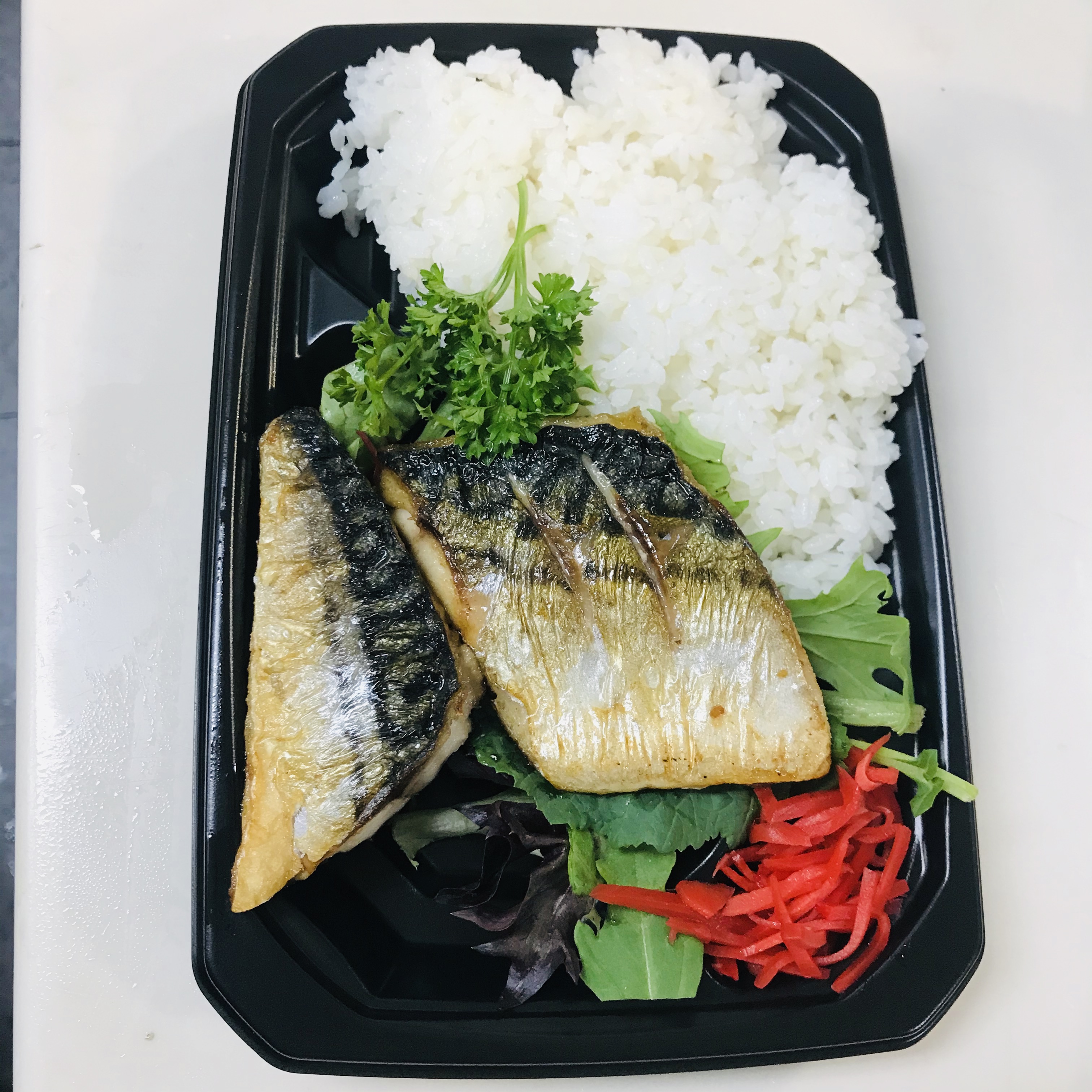 Order 56. Baked Mackerel with Rice Bento food online from Oishinbo store, Harrison on bringmethat.com