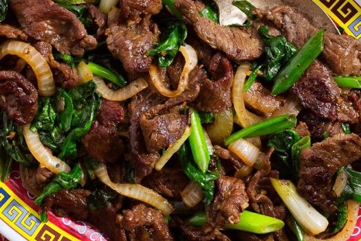 Order Combo B - Mongolian Beef food online from Tra Ling Oriental Cafe store, Boulder on bringmethat.com