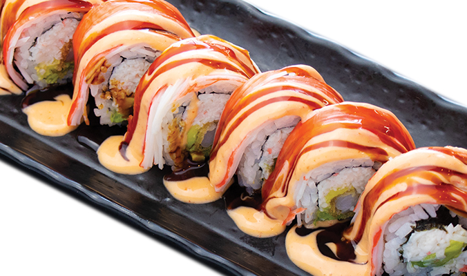 Order Sunrise roll - Cooked food online from Oki Japanese Grill store, Plano on bringmethat.com