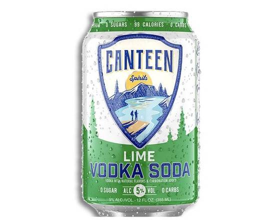 Order Canteen Soda Vodka Lime, 4pk 12oz can (5.0% ABV) food online from Cold Spring Liquor store, Liberty Hill on bringmethat.com