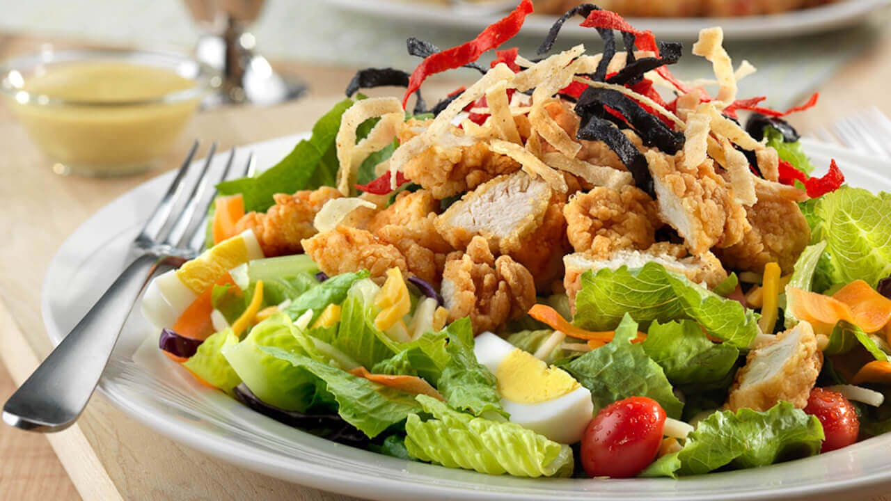 Order 125.Crispy Chicken Salad - Salad food online from Super Kennedy Chicken store, Bronx on bringmethat.com