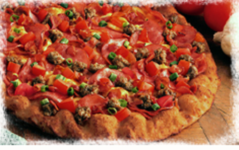 Order Hearty Bacon Supreme Pizza food online from Round Table Pizza store, Poway on bringmethat.com