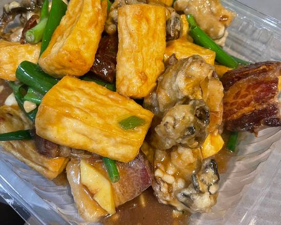 Order Roasted porkwith bean curd and oyster food online from Iron Wok store, San Francisco on bringmethat.com