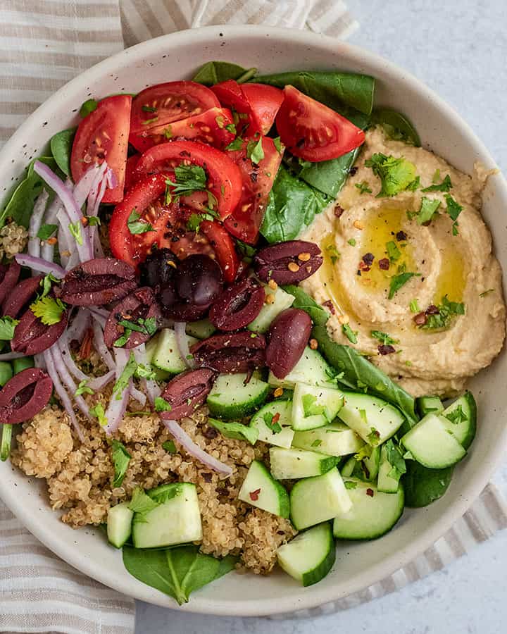 Order Vegan Veggie Hummus Quinoa Bowl food online from Caffe Bene store, Jackson Heights on bringmethat.com