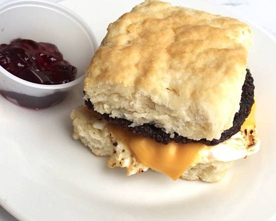 Order The Sausage Jam Biscuit food online from A.M. Biscuit Bar store, Rockwood on bringmethat.com