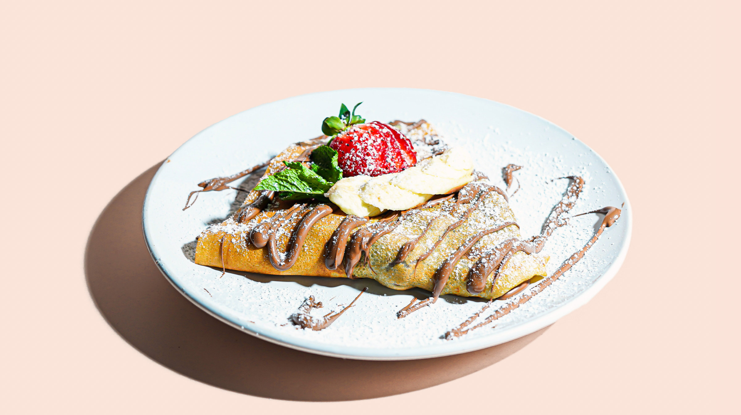 Order Strawberry, Nutella, Banana Crepe food online from Oasis Cafe store, Flushing on bringmethat.com