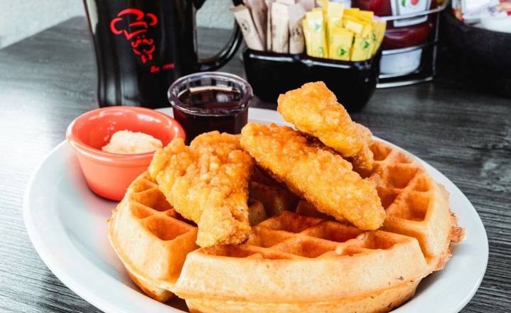 Order Chicken & Waffle - OO food online from Biscuits Cafe store, Glendale on bringmethat.com