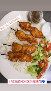 Order Rice With Chicken Kebab food online from Efes Pizza store, Pittsburgh on bringmethat.com