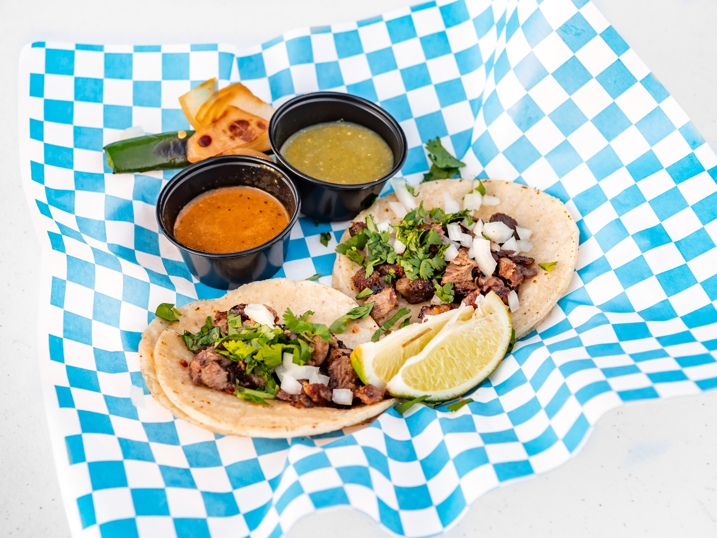 Order Lengua Taco food online from Blue Tortilla Food Truck store, Mesa on bringmethat.com