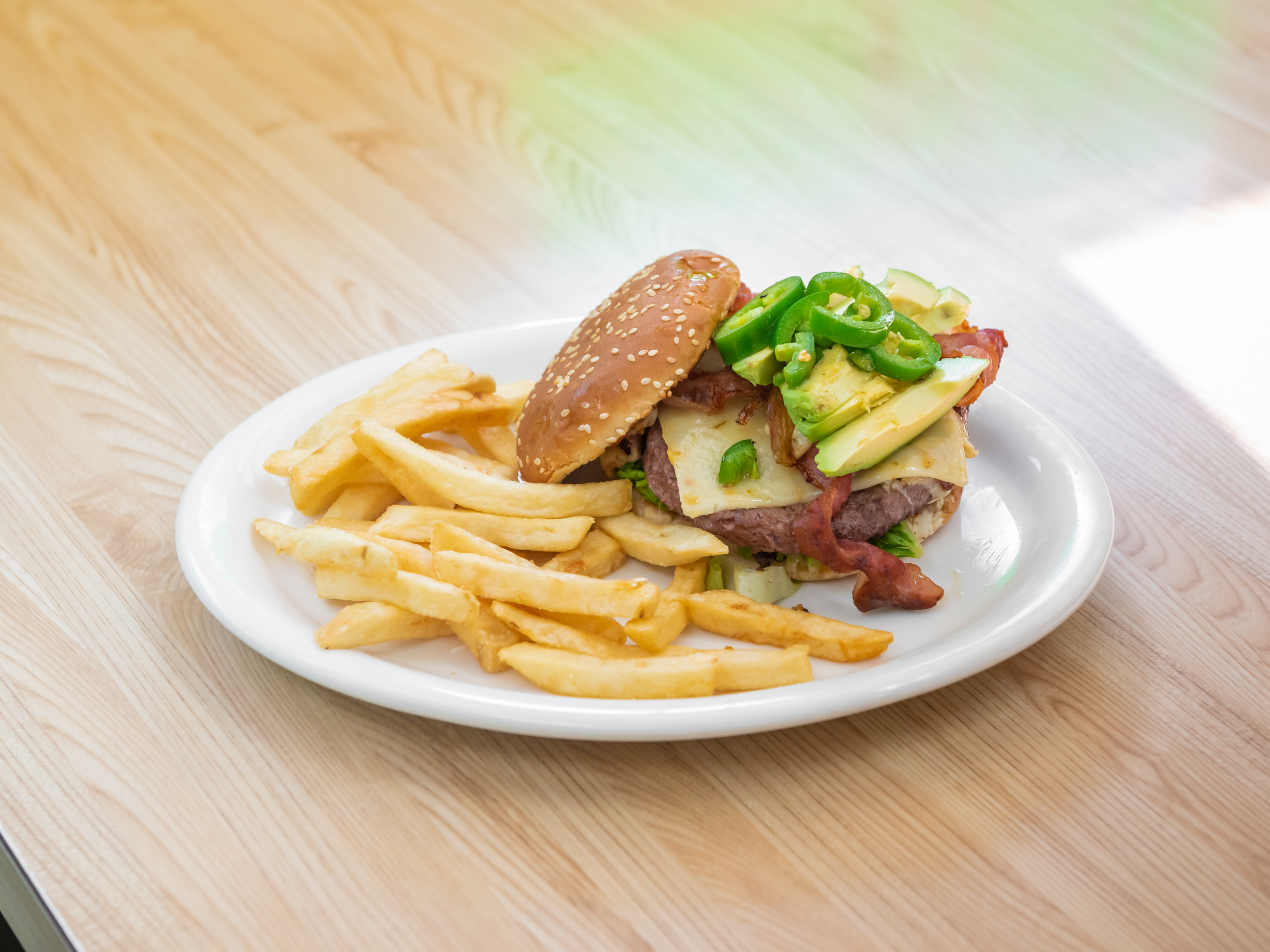 Order Jalapeno Cheeseburger food online from Boulevard Cafe store, Palmdale on bringmethat.com