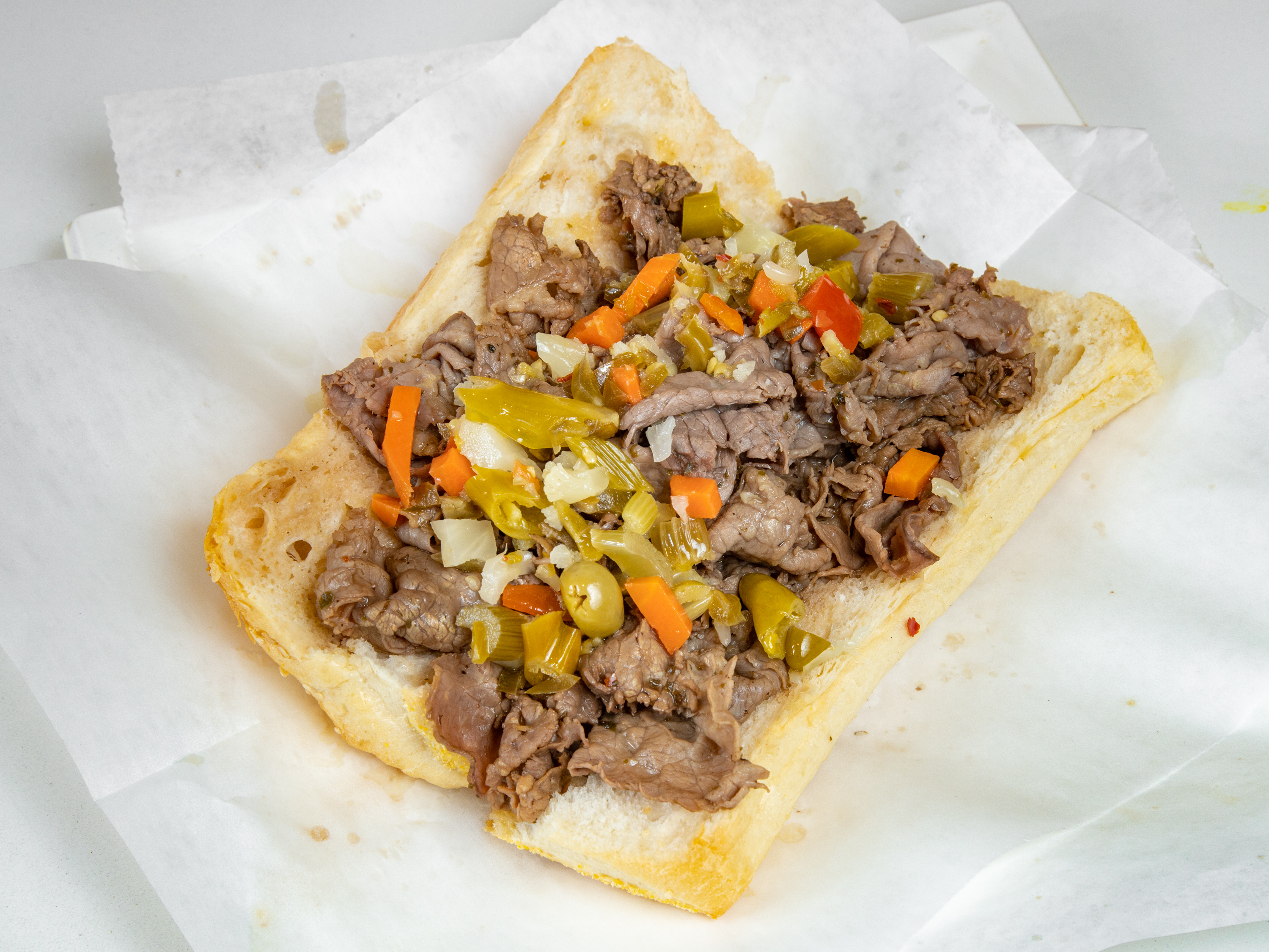 Order 25. Italian Beef Specialty Sub food online from Unbeatable Eatables store, Country Club Hills on bringmethat.com