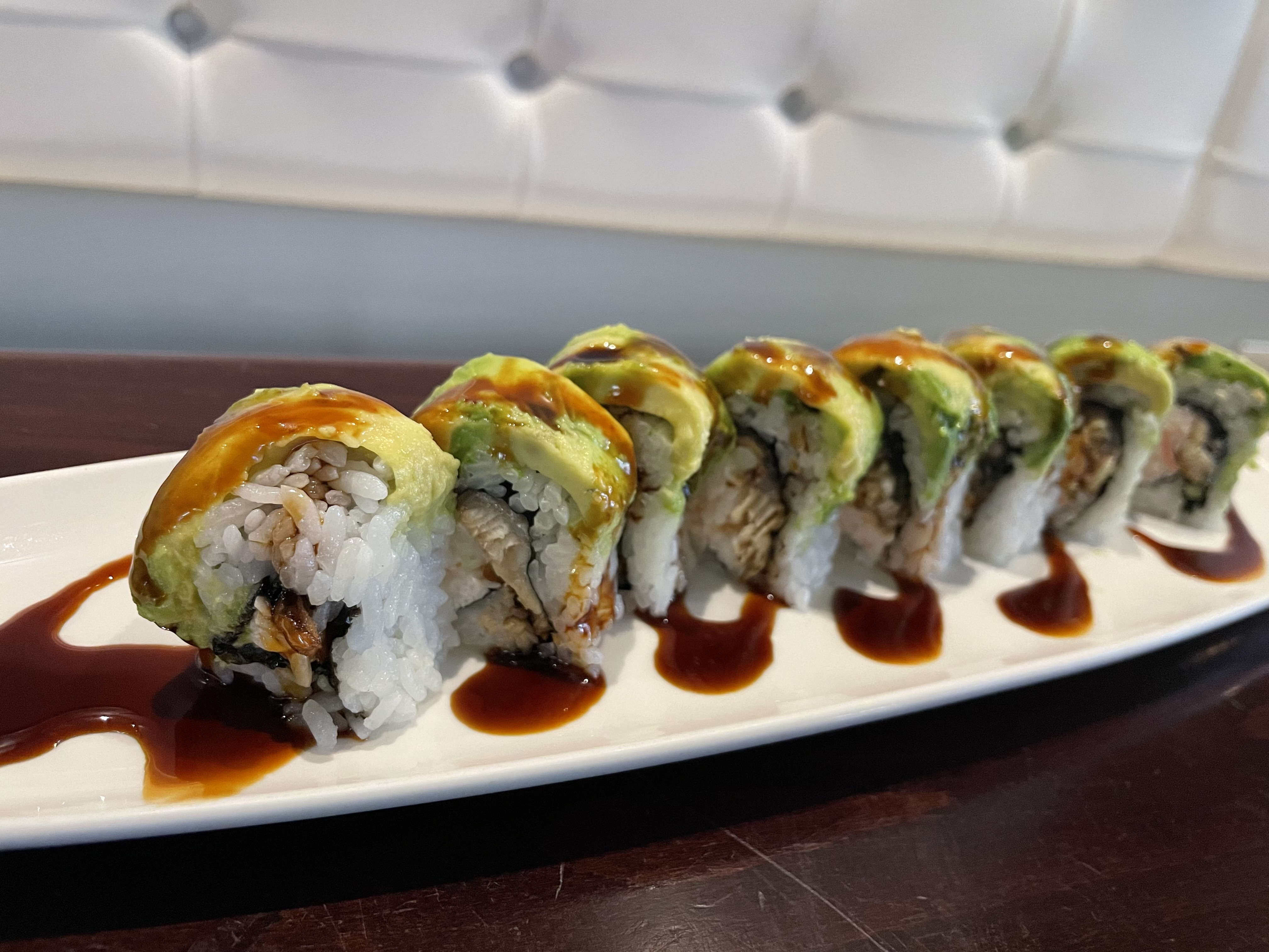 Order Caterpillar Roll food online from Skybay Sushi store, Costa Mesa on bringmethat.com