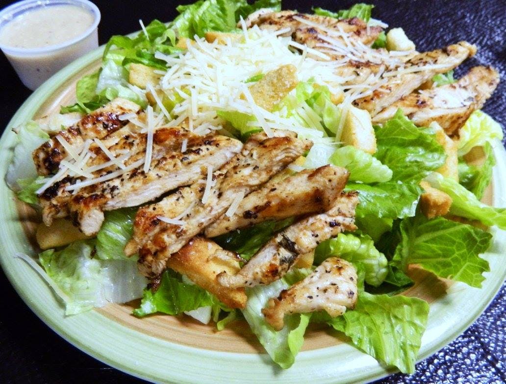 Order Caesar Salad with Chicken - Small food online from Apollos Pizza store, Richmond on bringmethat.com