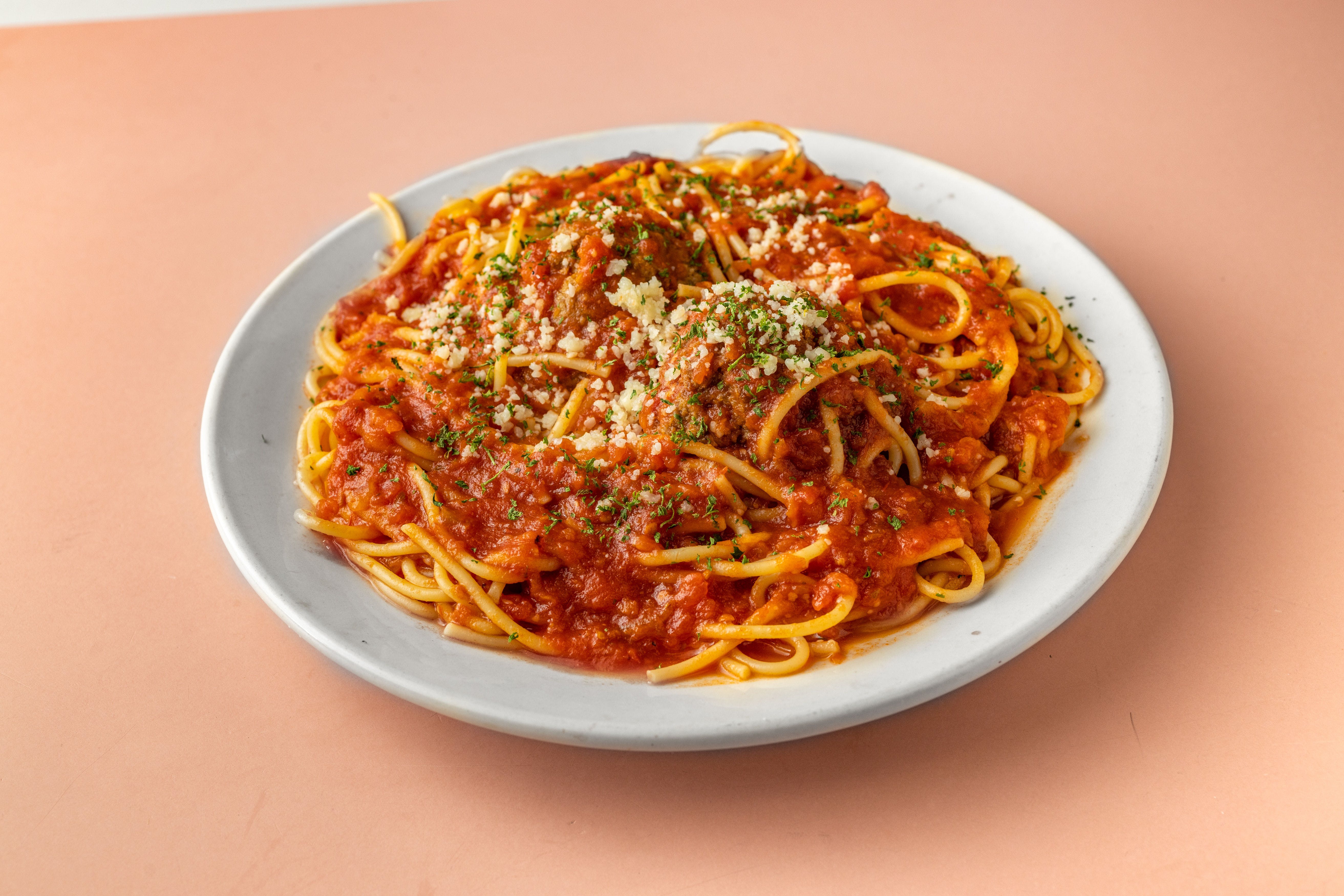 Order Spaghetti & Meatballs - Pasta food online from Caffe Catania Pizzeria & Pasta store, Copiague on bringmethat.com