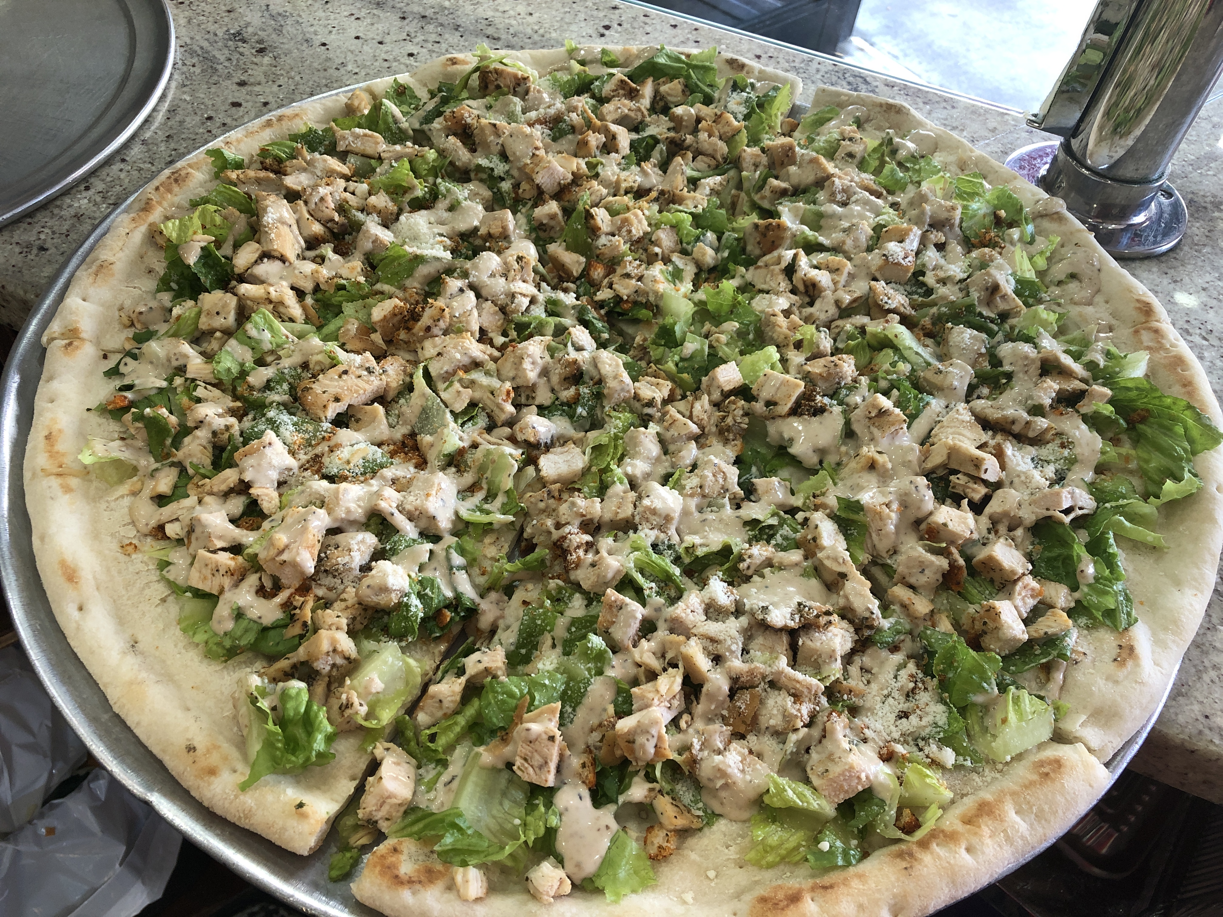 Order Grilled Chicken Caesar Pan Pie food online from Pronto pizza store, Brooklyn on bringmethat.com