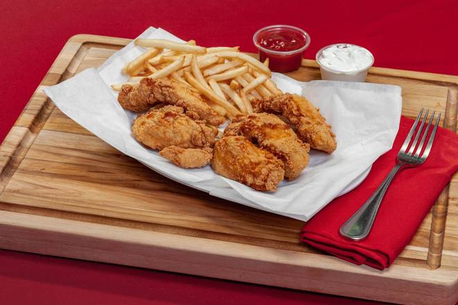 Order 6 Chicken Tenders with Fries & 1 Liter Pop food online from Star Gyros store, Chicago on bringmethat.com