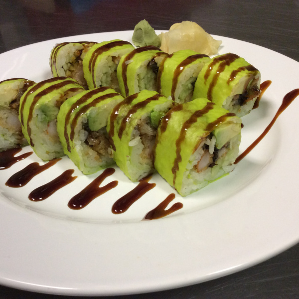 Order 10 Pieces Green Devil Roll food online from Sushi King Asian Fusion store, Columbus on bringmethat.com