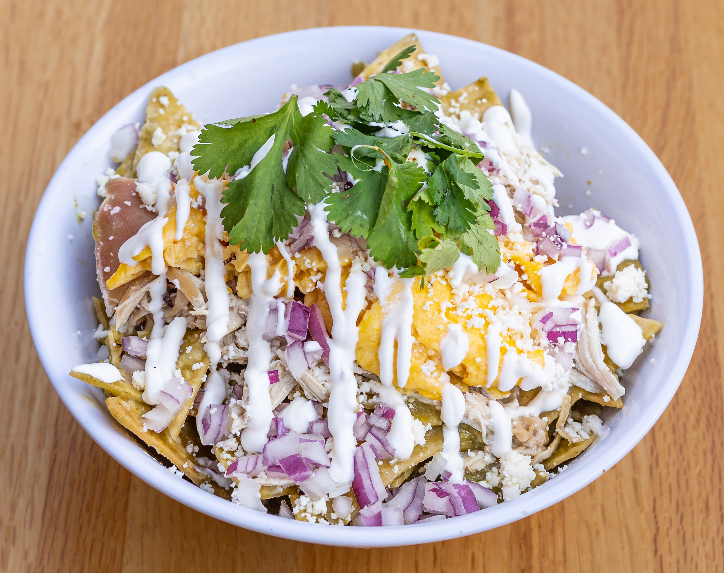 Order Chilaquiles Verde food online from Courageous Bakery & Cafe store, Oak Park on bringmethat.com