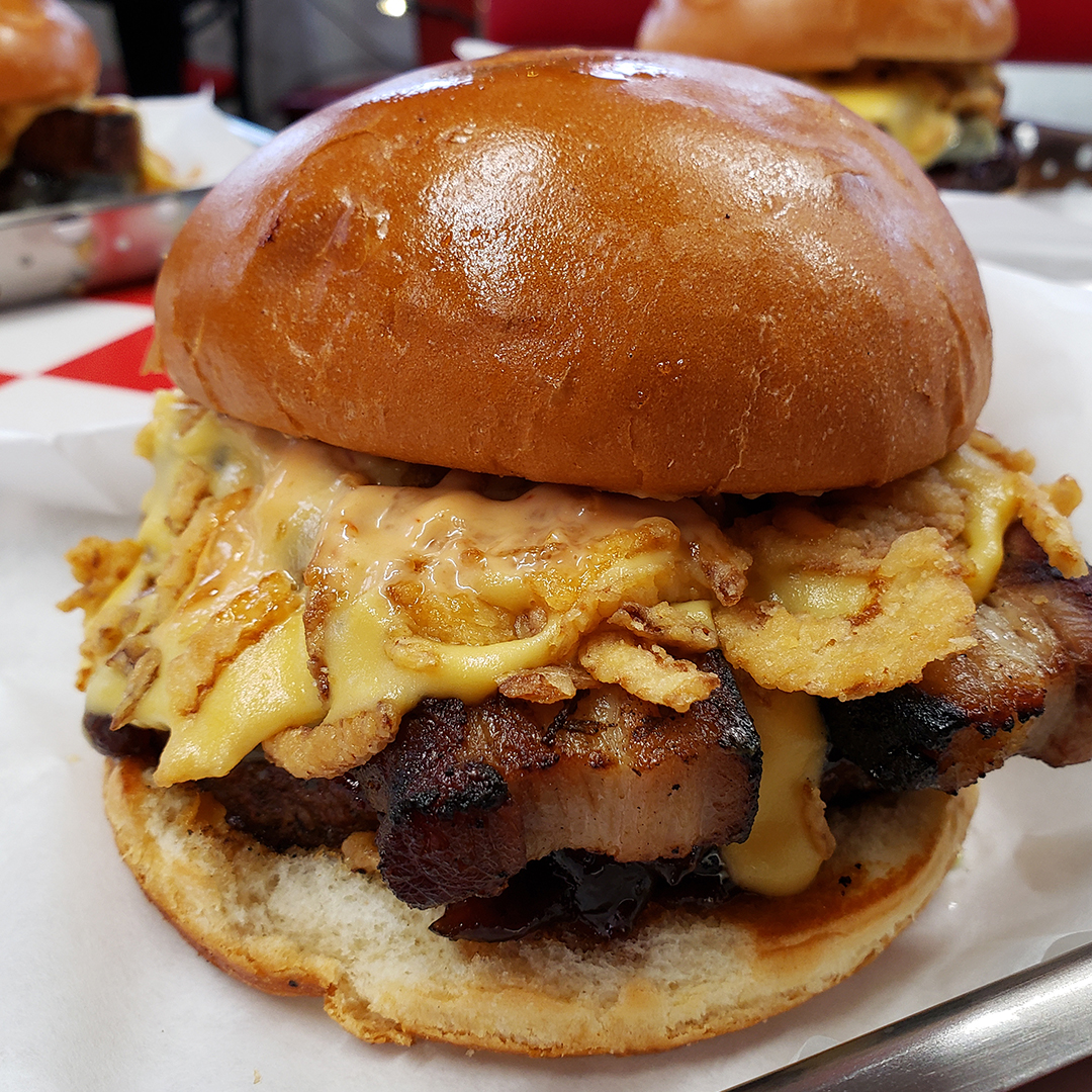 Order 2019 Battle of the Burger Winner Triple 333 Burger food online from Mad Madelines Grill store, Temecula on bringmethat.com