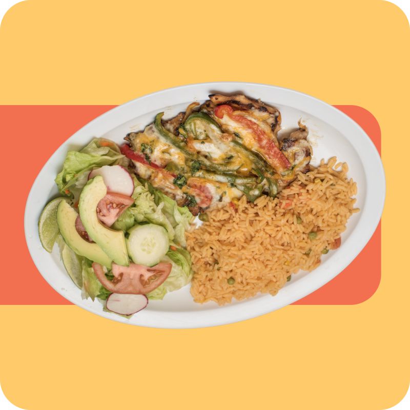 Order Pollo Al Queso food online from El Tikal Restaurant store, Lynn on bringmethat.com