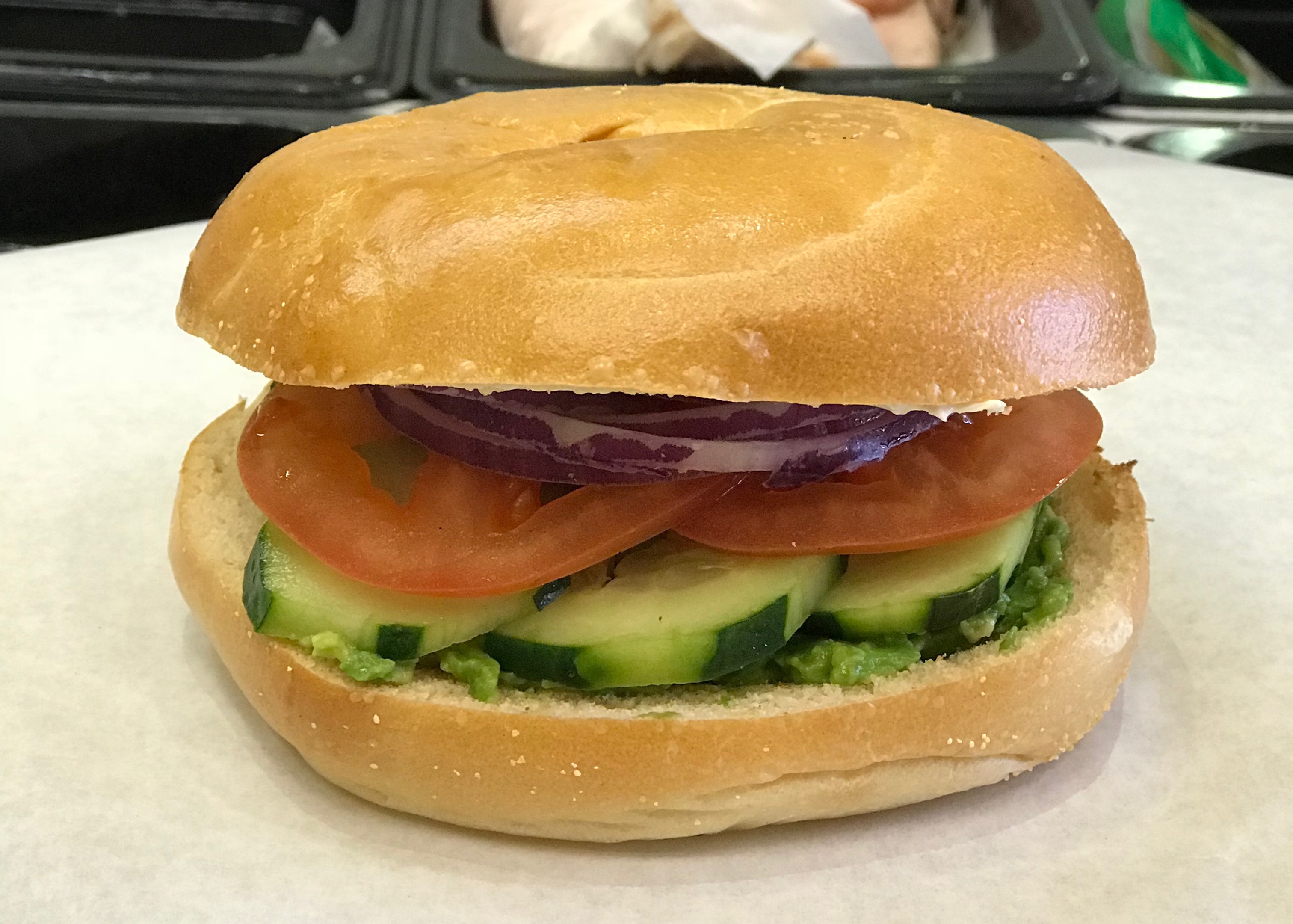 Order 10. Bagel with Veggies and Cream Cheese food online from Avocado Toast store, San Mateo on bringmethat.com