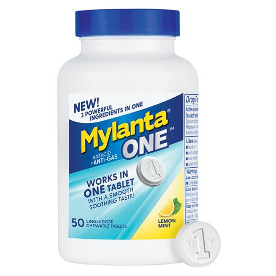 Order Mylanta One Chewable Antacid Tablets (50 ct) food online from Rite Aid store, EUGENE on bringmethat.com