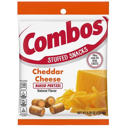 Order Combos Stuffed Cheddar Cheese Baked Pretzel Snacks - 6.3 oz food online from Walgreens store, Salt Lake City on bringmethat.com