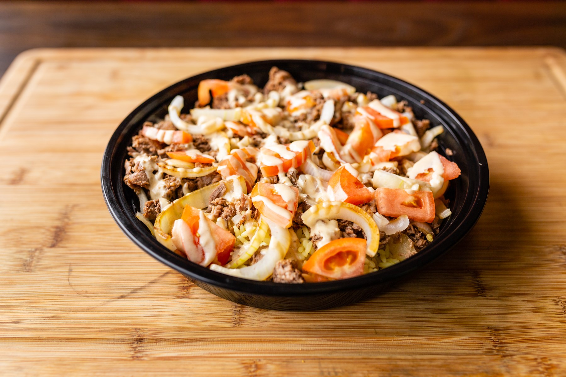 Order Steak Shawarma Rice Bowl food online from Pronto Pizza store, Lawrence on bringmethat.com