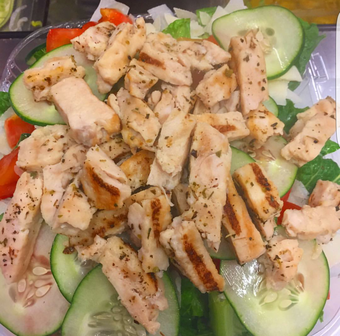 Order Caesar Salad with grilled chicken food online from Super hero sub shop store, Jersey City on bringmethat.com