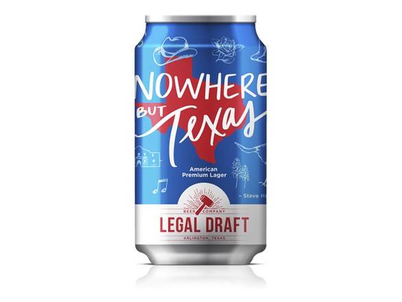 Order Legal Draft Nowhere But Texas Lager - 6x 12oz Cans food online from Goody Goody Liquor store, Houston on bringmethat.com