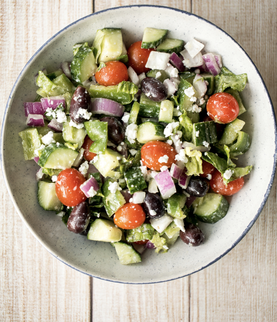 Order Greek Salad food online from Milano Pizza store, Tracy on bringmethat.com