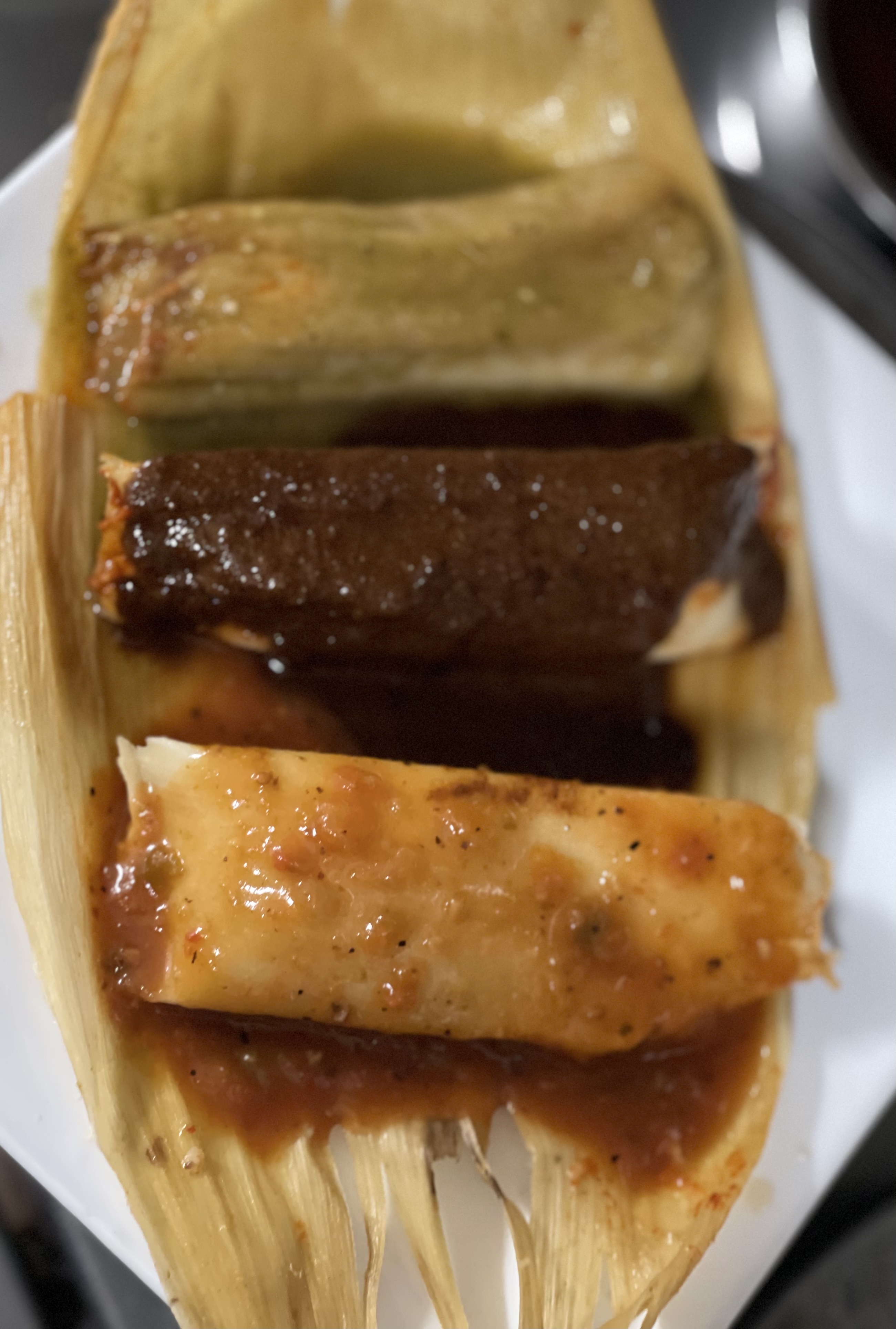 Order 3 Corn Husk Tamales food online from Little Mexican Cafe store, New Rochelle on bringmethat.com