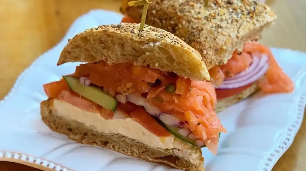 Order Smoked Salmon Special Sandwich food online from The Bakeshop On 20th store, Philadelphia on bringmethat.com