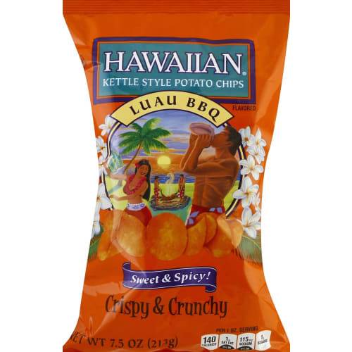 Order Hawaiian Potato Chips Luau Bbq Flavored Kettle Style (7.5 oz) food online from Rite Aid store, Yamhill County on bringmethat.com