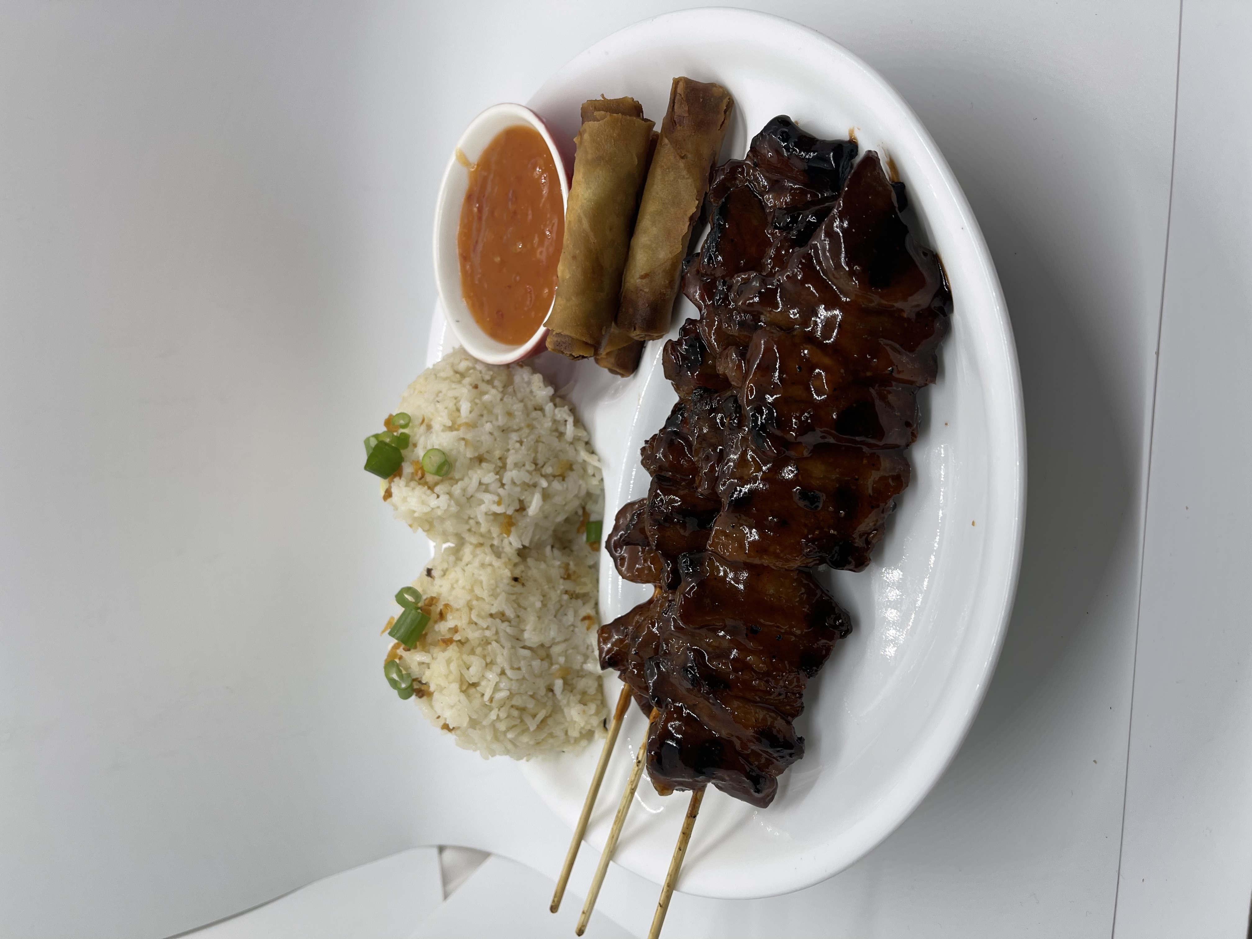Order BBQ Pork Skewers Combo food online from Maynila On Main Street store, Carson on bringmethat.com