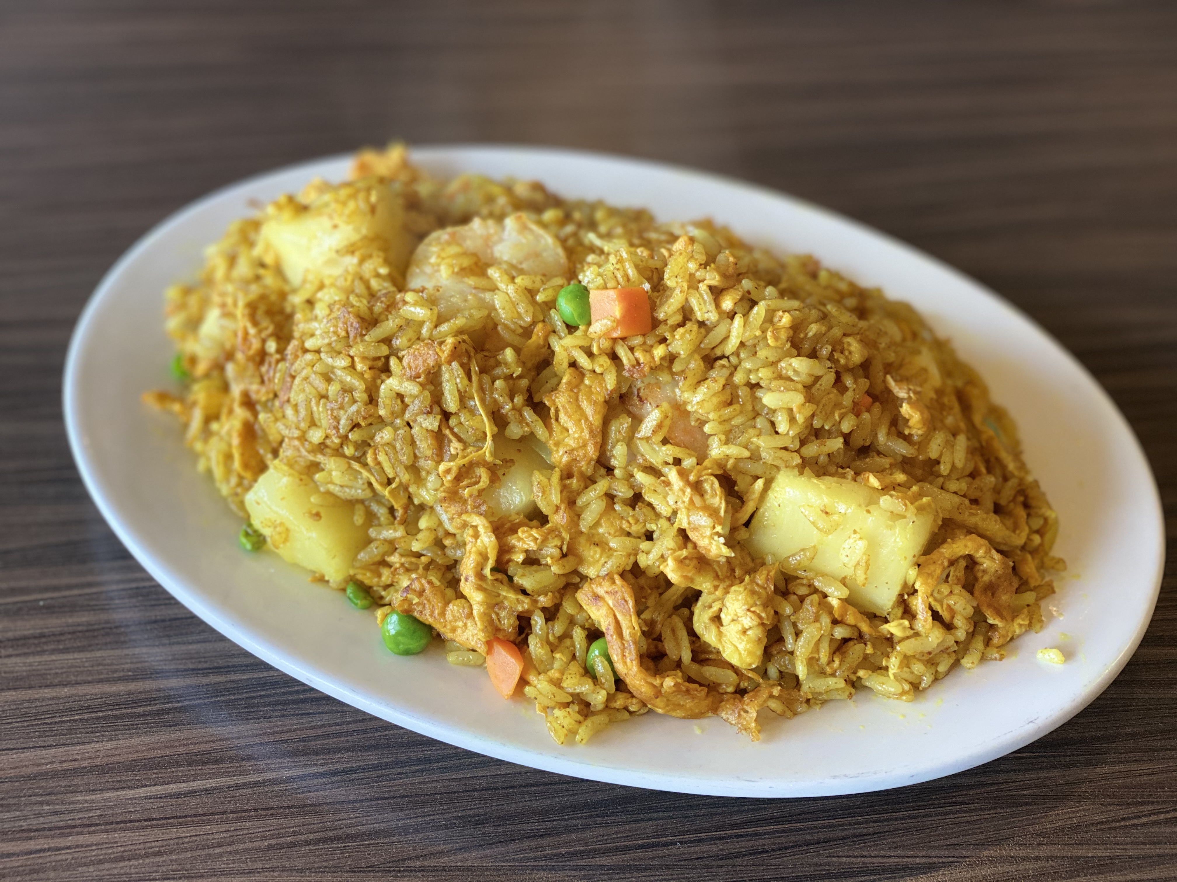 Order Pineapple Curry Fried Rice-Shrimp/ 咖喱菠萝虾炒饭 food online from Chef Tang store, Vista on bringmethat.com