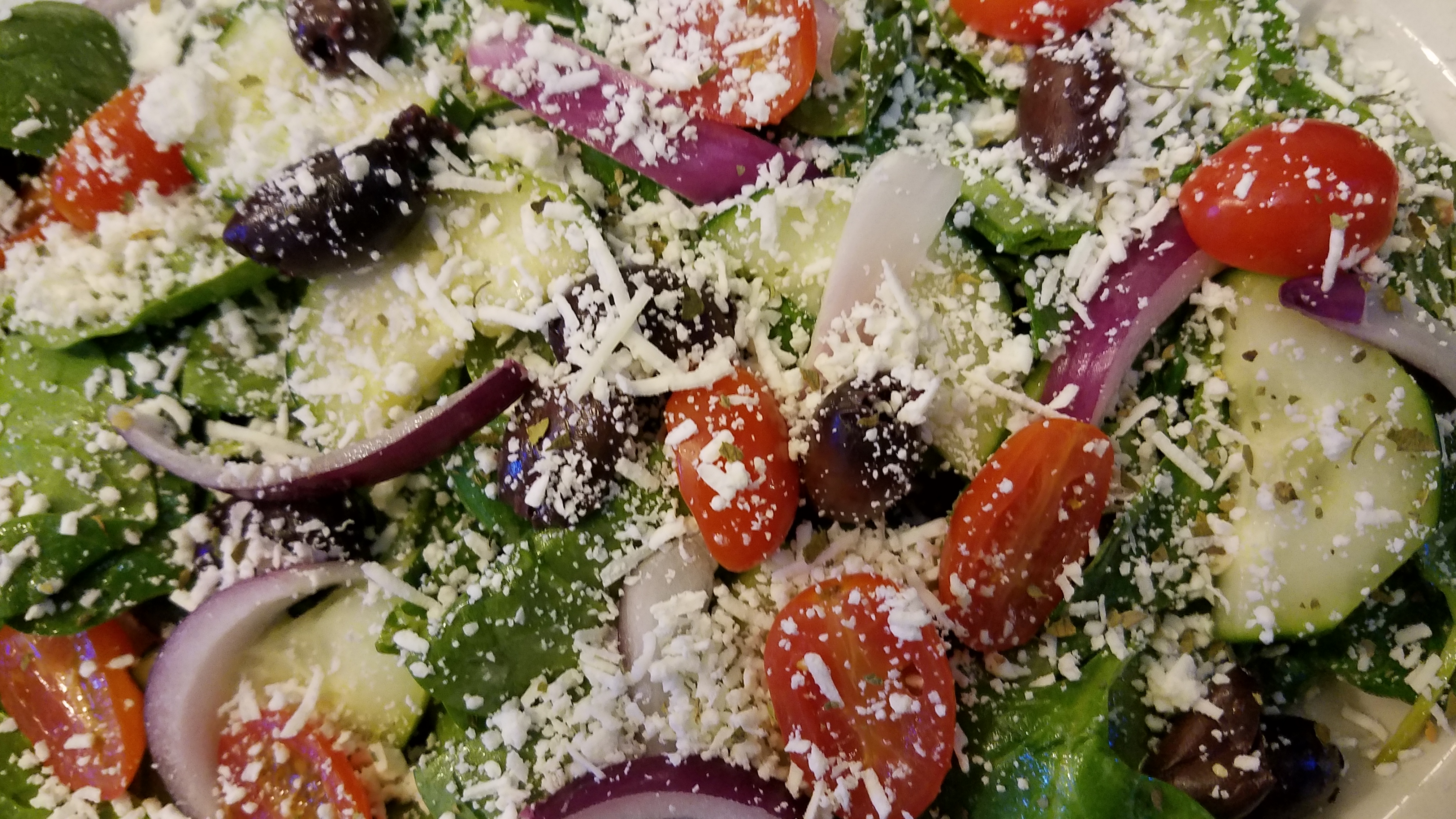 Order Greek Salad food online from Pizza Schmizza store, Hillsboro on bringmethat.com