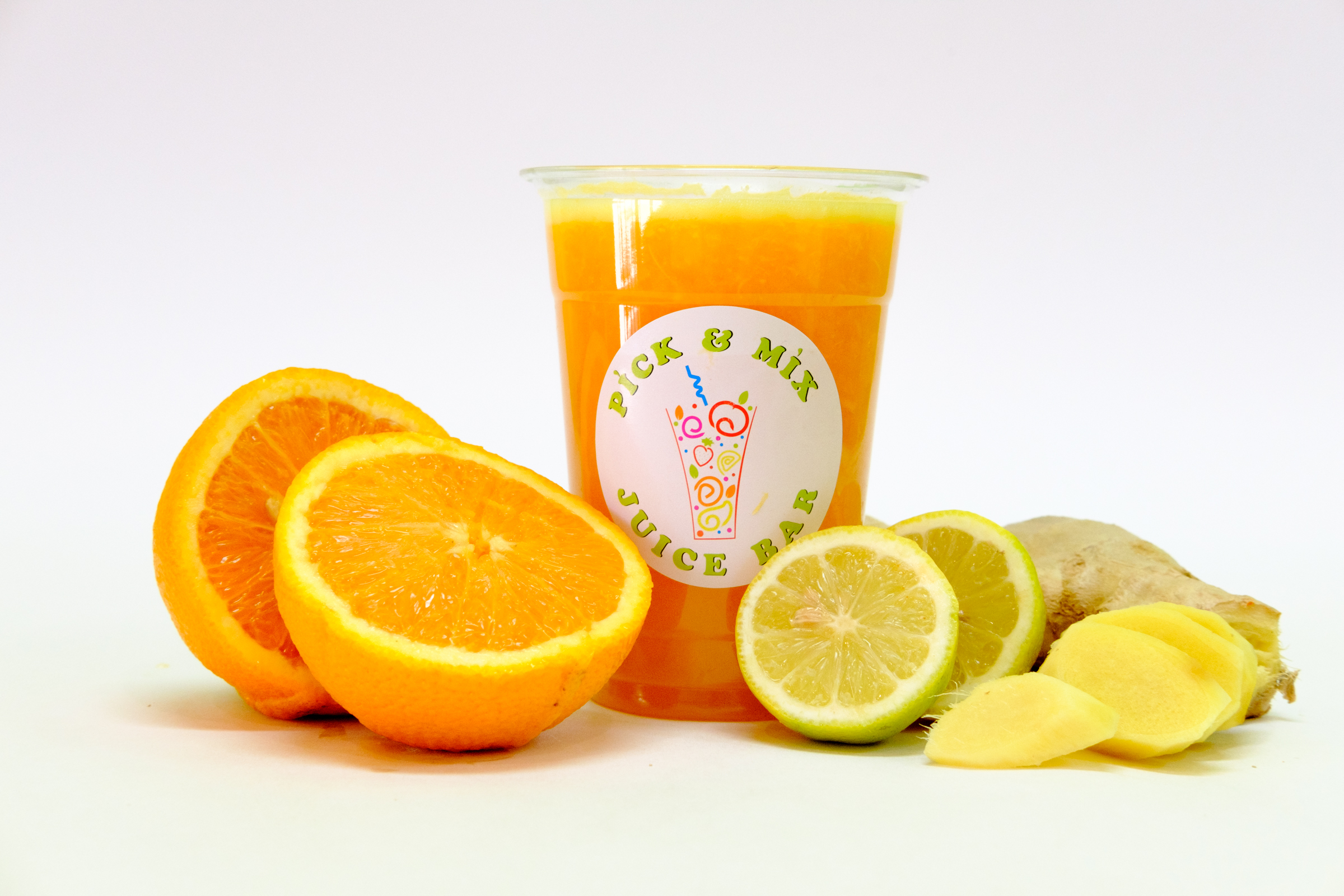 Order T2. Orange, Lemon and Ginger food online from Pick & Mix Juice Bar store, Burbank on bringmethat.com
