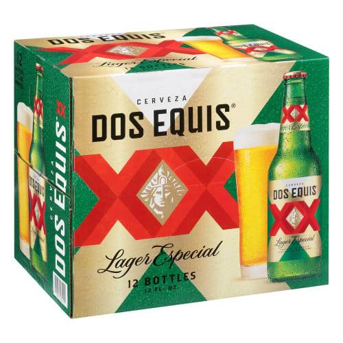 Order Dos Equis · Especial Mexican Lager Beer (12 x 12 fl oz) bottles  food online from D & B Liquor store, Olmos Park on bringmethat.com