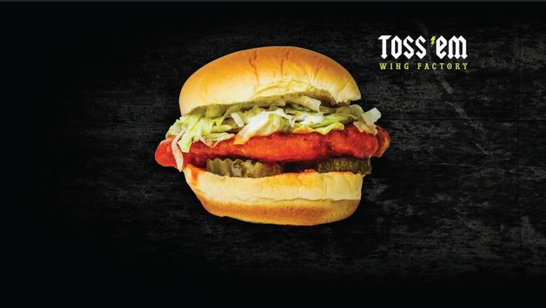 Order THE BUFFALO CHICKEN SANDWICH food online from Toss 'Em Wing Factory store, Hamilton on bringmethat.com