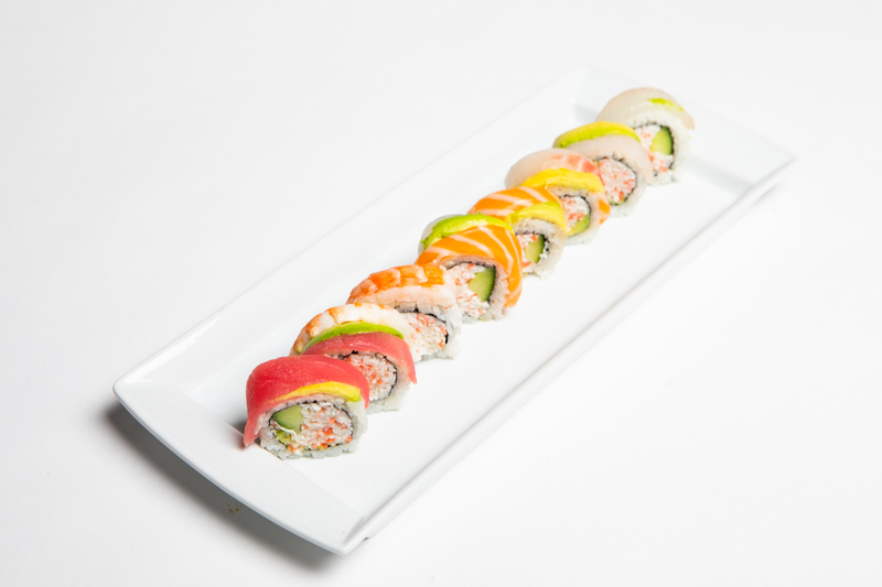 Order Rainbow Roll food online from Jikan Japanese Restaurant store, Ontario on bringmethat.com