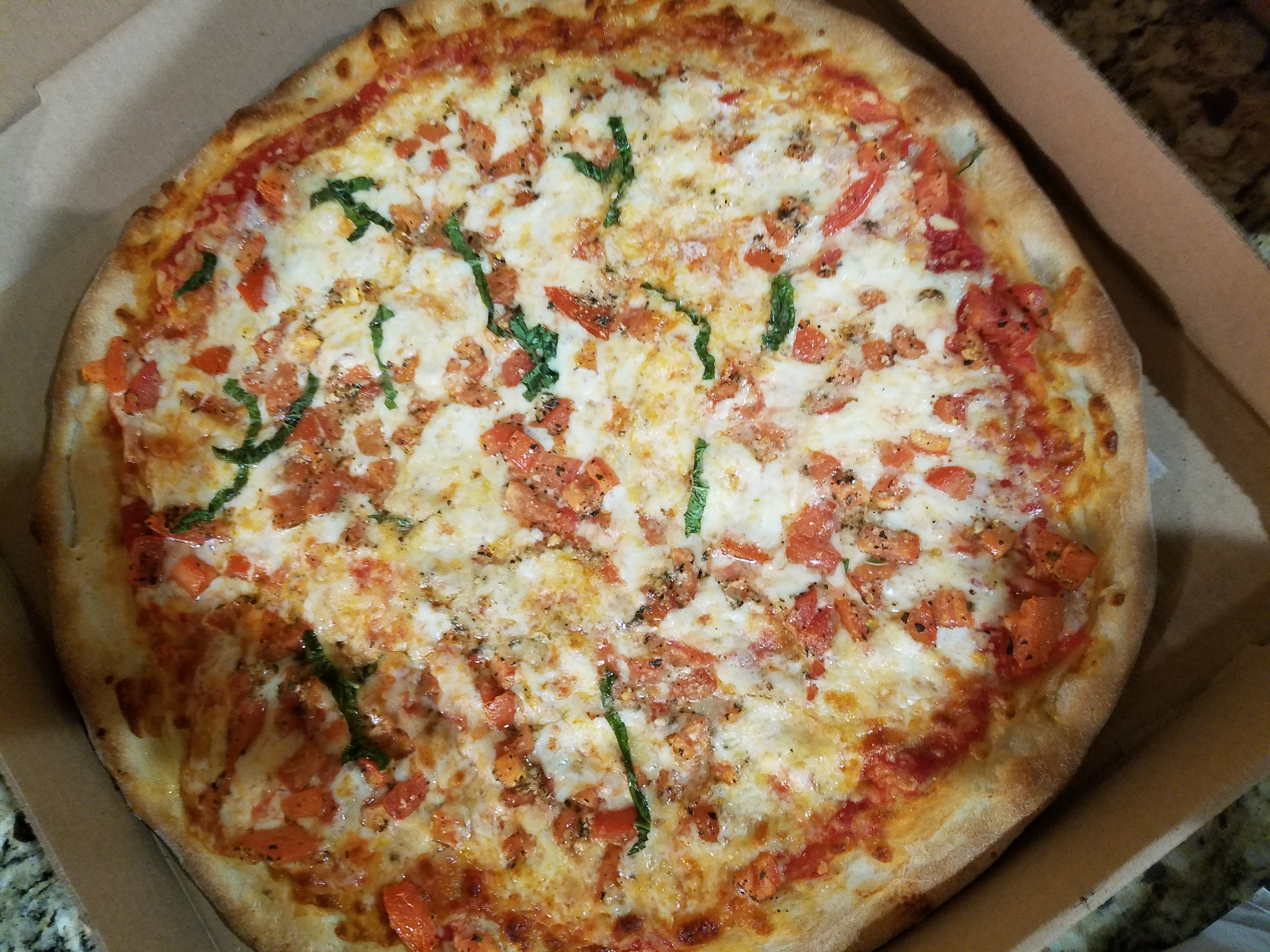 Order Tomato Basil Pizza food online from Our Place Pizza & Catering store, Edison on bringmethat.com