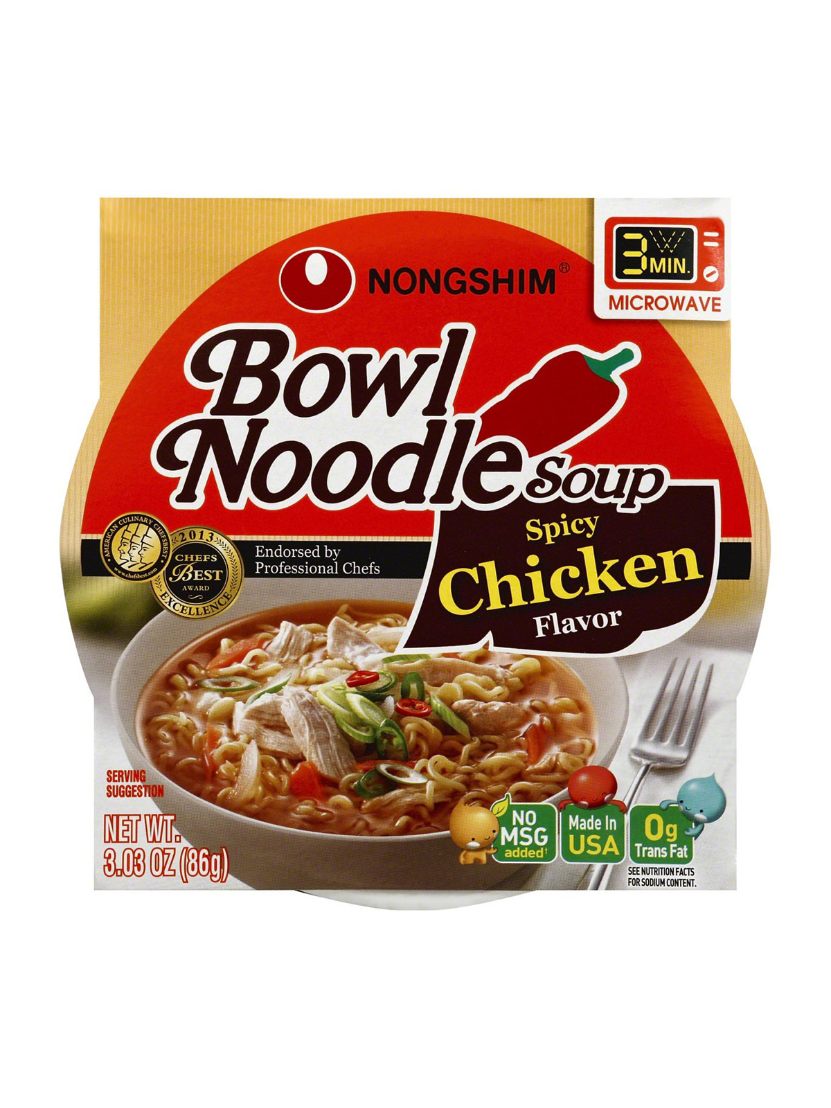 Order Shin Spicy Chicken Noodle Soup Bowl  food online from Chevron Extramile store, Pleasanton on bringmethat.com