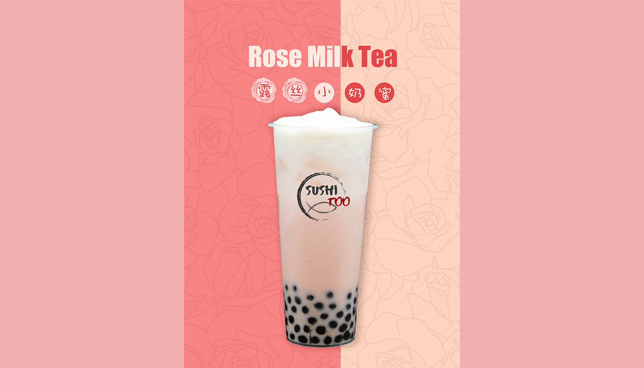 Order Rose Milk Tea food online from Sushi Too store, Pittsburgh on bringmethat.com