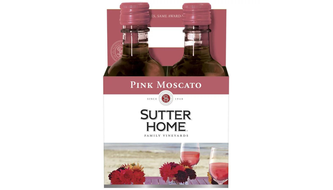 Order Sutter Home Family Vineyards Pink Moscato Sparkling Wine 4 Pack 187mL food online from Rancho Liquor store, Thousand Oaks on bringmethat.com