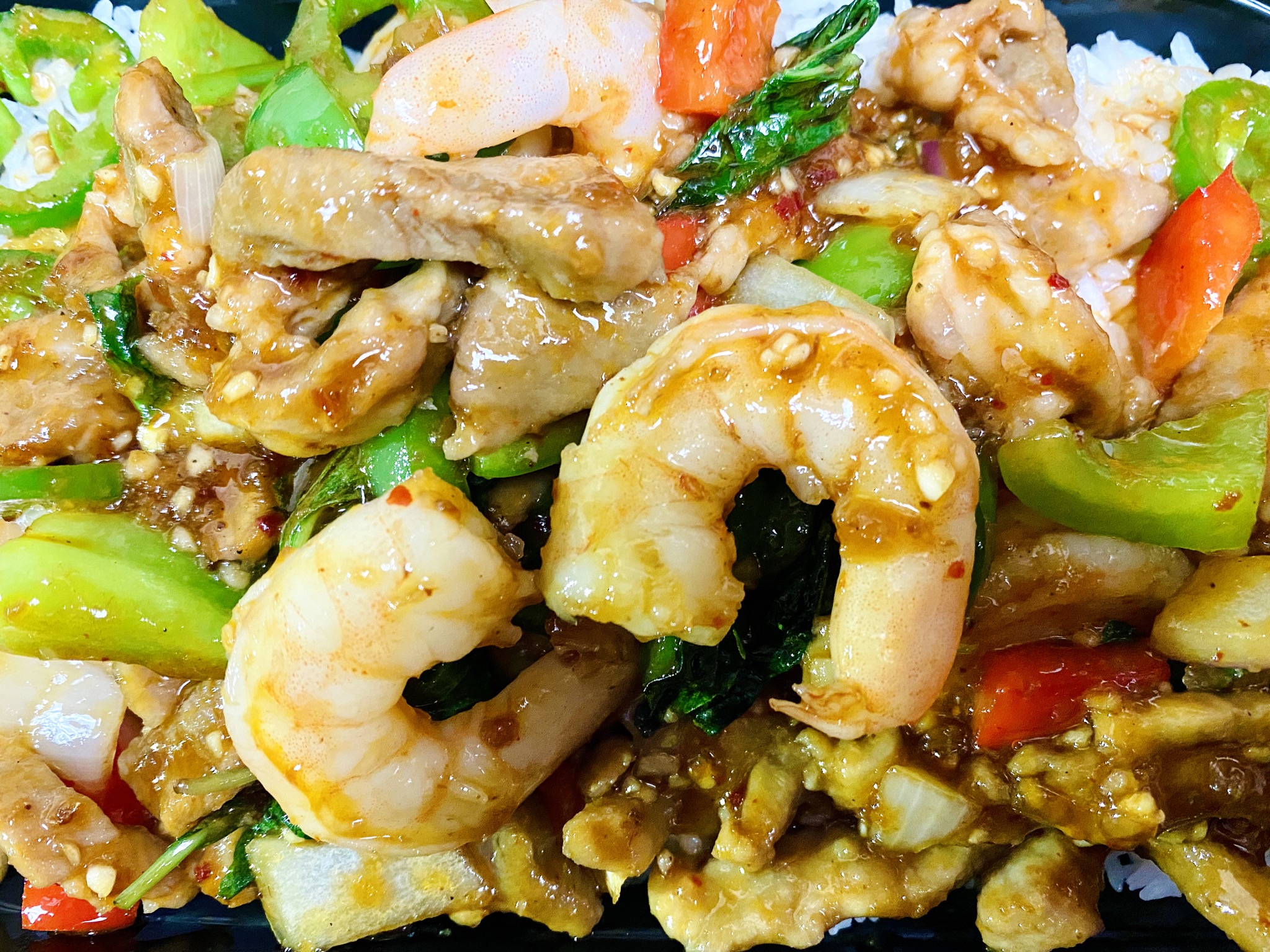 Order Pork and Shrimp Fried Egg Rice food online from Min Min Asian Cafe store, Chicago on bringmethat.com
