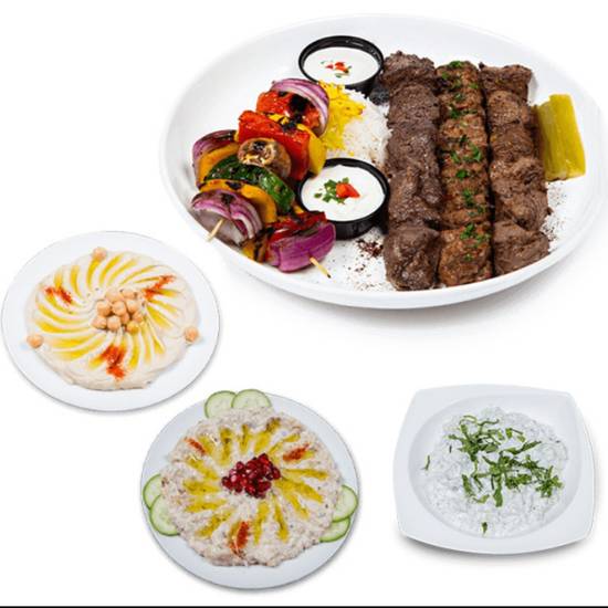 Order Family Style Combo Kabob food online from Fadi's Mediterranean Grill store, Houston on bringmethat.com