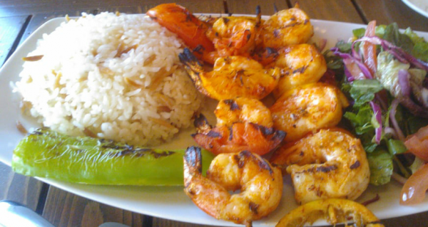 Order Grilled Shrimp Skewers food online from Marmaris Cafe store, Edgewater on bringmethat.com